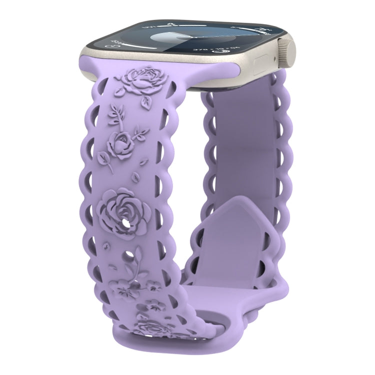 Lace 3D Rose Embossed Silicone Watch Band, Series 2