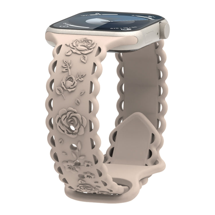 Lace 3D Rose Embossed Silicone Watch Band, Series 5