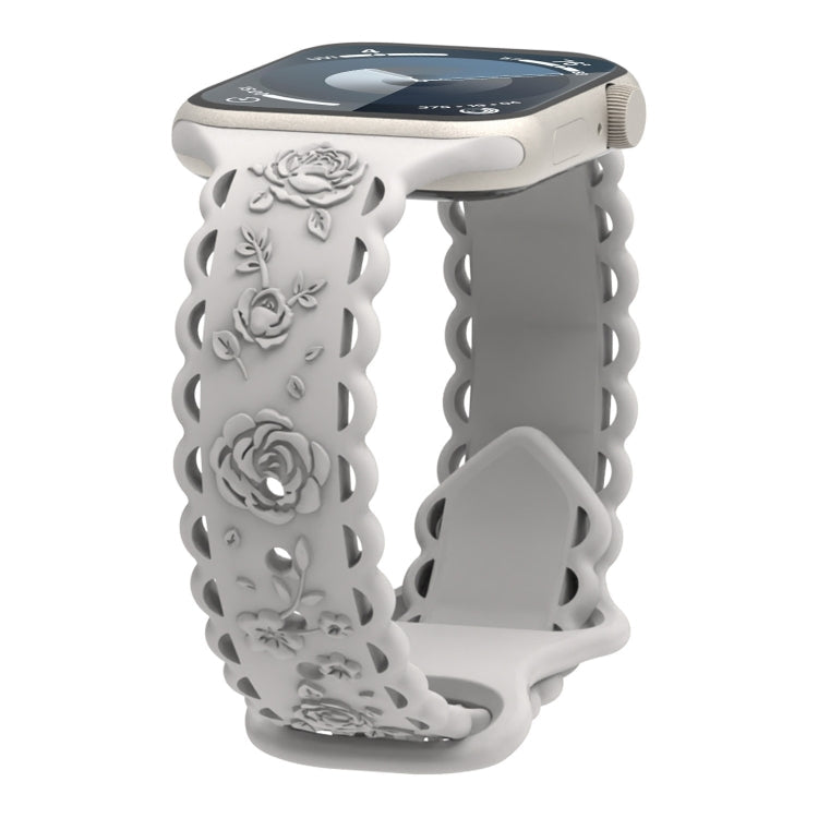 Lace 3D Rose Embossed Silicone Watch Band, Series 5 My Store