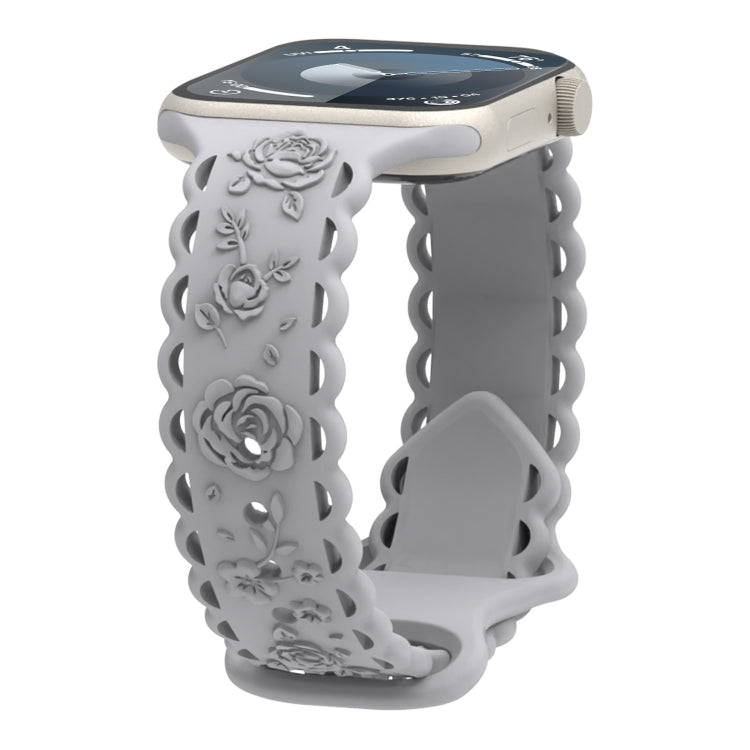 Lace 3D Rose Embossed Silicone Watch Band, Series 11 My Store