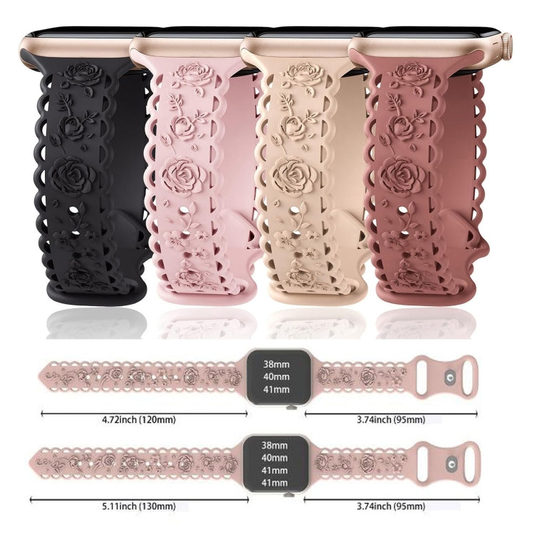 Lace 3D Rose Embossed Silicone Watch Band, Series 1 My Store