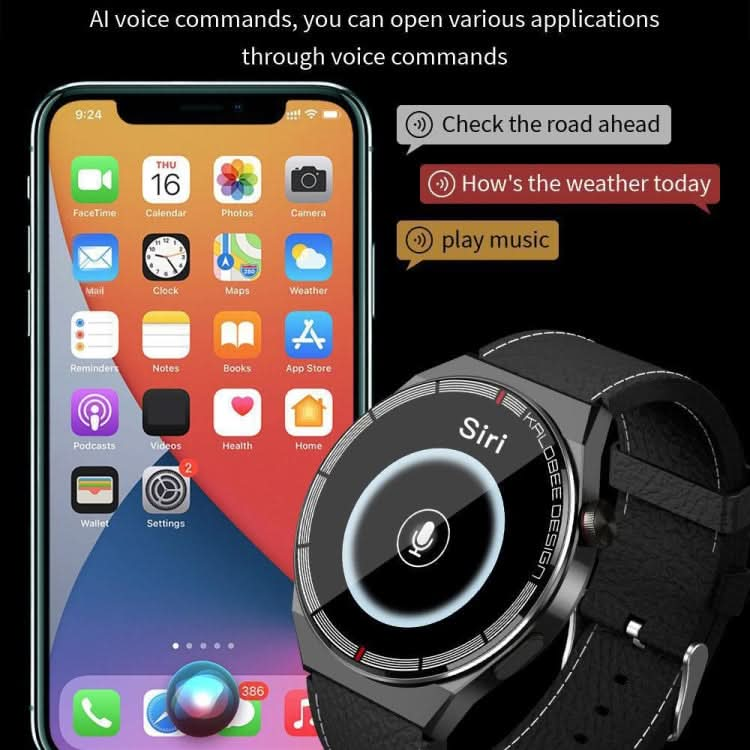 1.3 inch Leather Band IP68 Waterproof Smart Watch Support Bluetooth Call