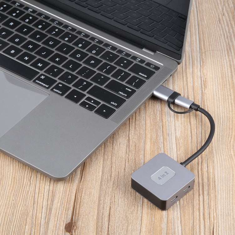 BYL-2320A 4 in 2 USB + USB-C / Type-C to USB + USB-C / Type-C 4 Port HUB Adapter My Store