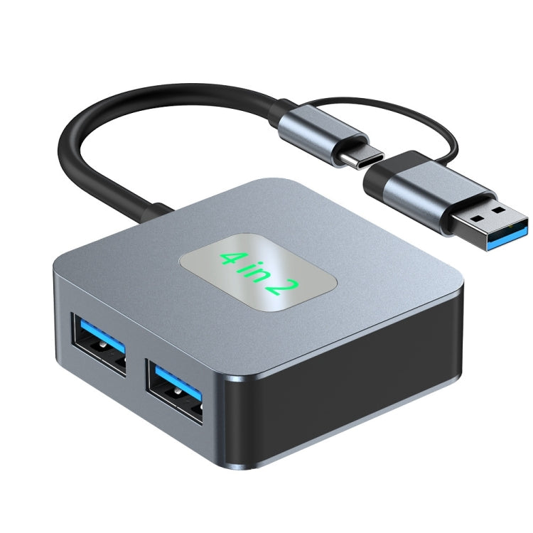 BYL-2320 4 in 2 USB + USB-C / Type-C to USB 3.2 4 Port HUB Adapter My Store