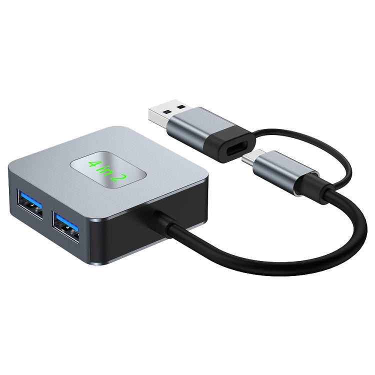 BYL-2320 4 in 2 USB + USB-C / Type-C to USB 3.2 4 Port HUB Adapter My Store