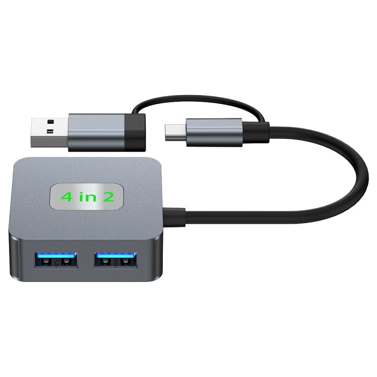 BYL-2320 4 in 2 USB + USB-C / Type-C to USB 3.2 4 Port HUB Adapter My Store