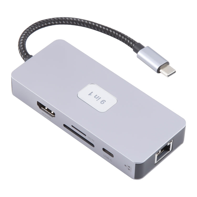 BYL-2318 9 in 1 USB-C / Type-C to USB3.0+Type-C+1000M Ethernet+HDTV+SD / TF Dual Card Slot Docking Station My Store