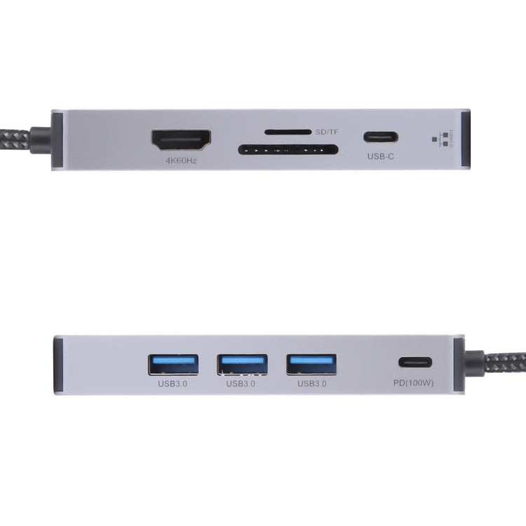 BYL-2318 9 in 1 USB-C / Type-C to USB3.0+Type-C+1000M Ethernet+HDTV+SD / TF Dual Card Slot Docking Station