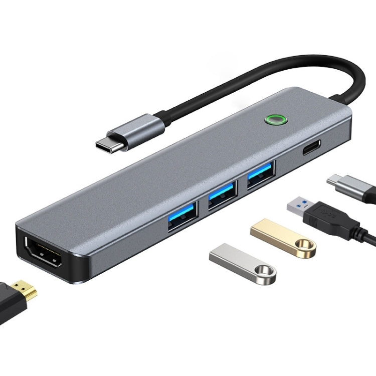 BYL-2319 5 in 1 USB-C / Type-C to USB3.0+USB-C / Type-C+HDTV Multi-function Docking Station