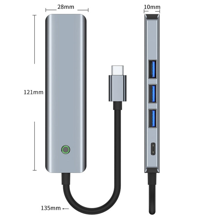 BYL-2319 5 in 1 USB-C / Type-C to USB3.0+USB-C / Type-C+HDTV Multi-function Docking Station My Store