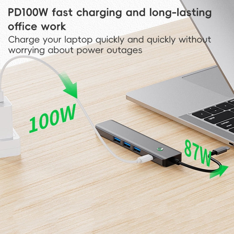 BYL-2319 5 in 1 USB-C / Type-C to USB3.0+USB-C / Type-C+HDTV Multi-function Docking Station My Store