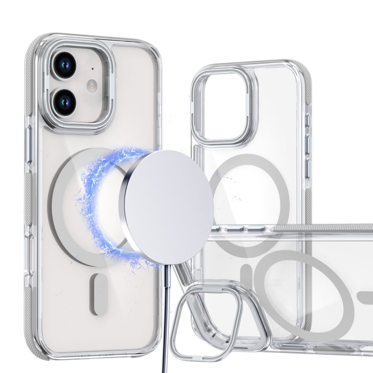 Dual-Color Clear Acrylic Hybrid TPU Lens Flip Holder MagSafe Phone Case, Series 3