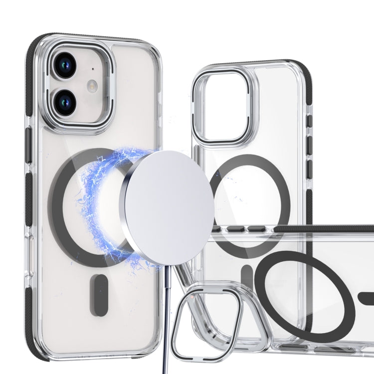 Dual-Color Clear Acrylic Hybrid TPU Lens Flip Holder MagSafe Phone Case, Series 3