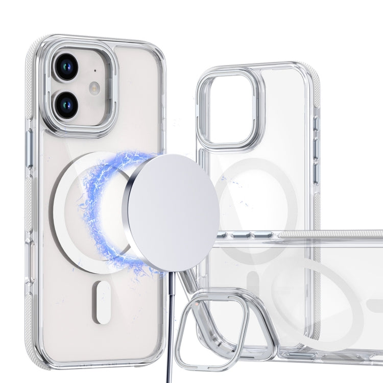 Dual-Color Clear Acrylic Hybrid TPU Lens Flip Holder MagSafe Phone Case, Series 3