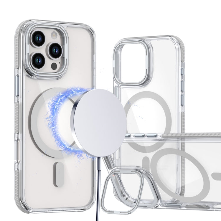 Dual-Color Clear Acrylic Hybrid TPU Lens Flip Holder MagSafe Phone Case, Series 4