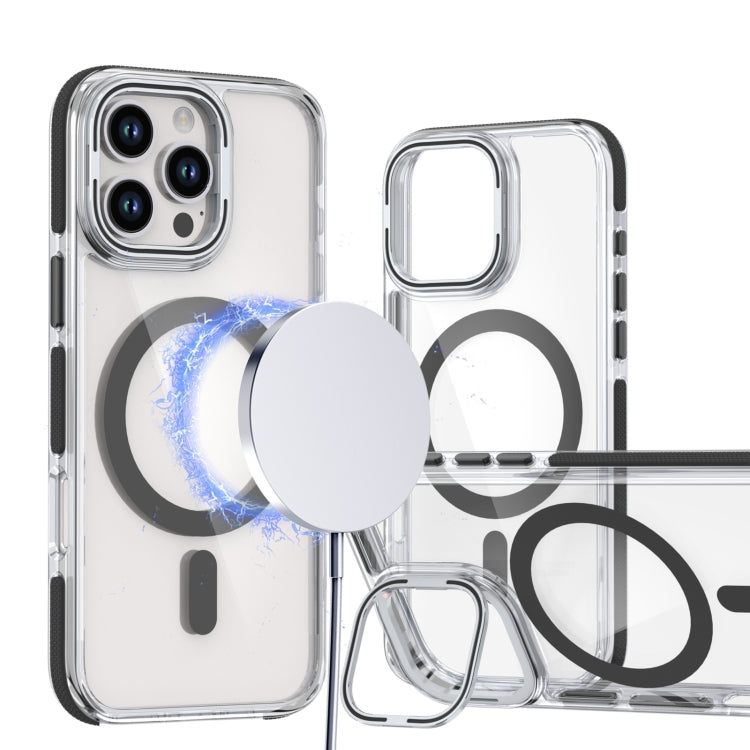 Dual-Color Clear Acrylic Hybrid TPU Lens Flip Holder MagSafe Phone Case, Series 4