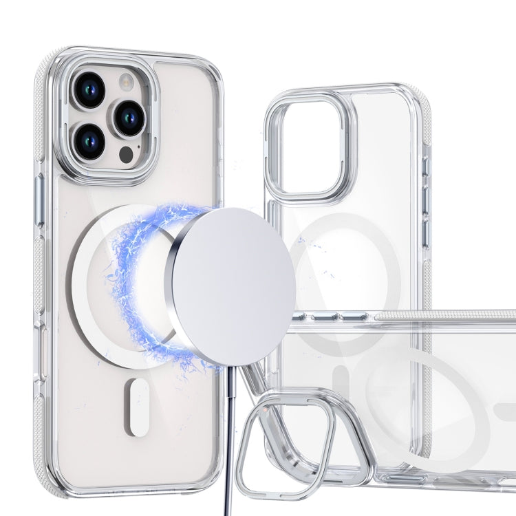 Dual-Color Clear Acrylic Hybrid TPU Lens Flip Holder MagSafe Phone Case, Series 4