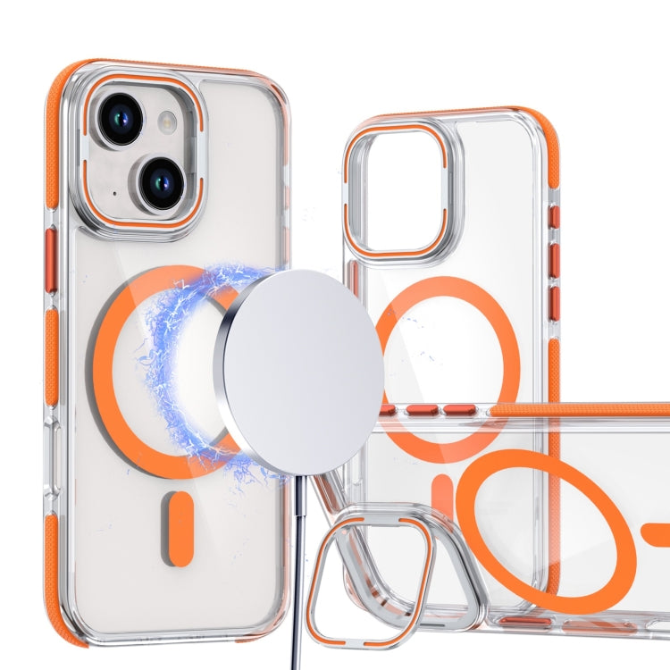 Dual-Color Clear Acrylic Hybrid TPU Lens Flip Holder MagSafe Phone Case, Series 4