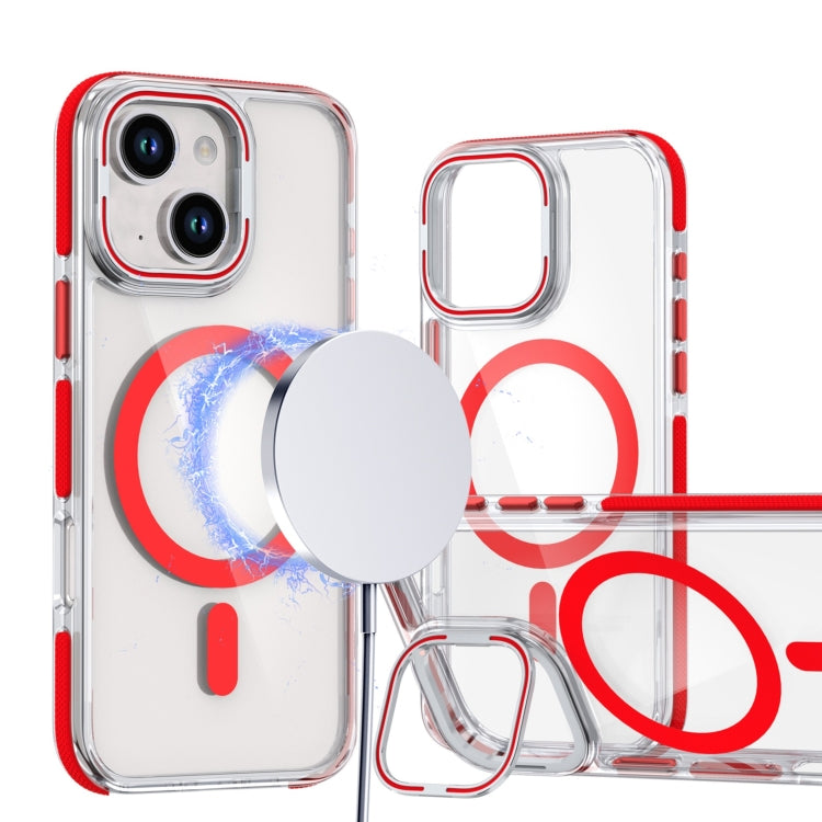 Dual-Color Clear Acrylic Hybrid TPU Lens Flip Holder MagSafe Phone Case, Series 5