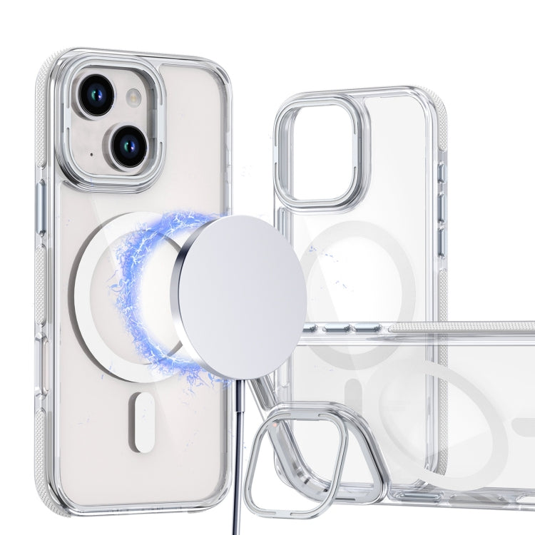 Dual-Color Clear Acrylic Hybrid TPU Lens Flip Holder MagSafe Phone Case, Series 5