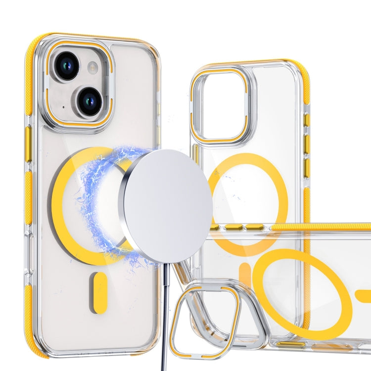 Dual-Color Clear Acrylic Hybrid TPU Lens Flip Holder MagSafe Phone Case, Series 5