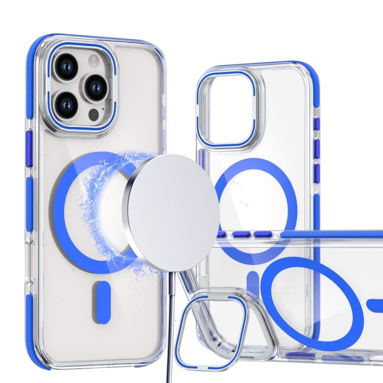 Dual-Color Clear Acrylic Hybrid TPU Lens Flip Holder MagSafe Phone Case, Series 3