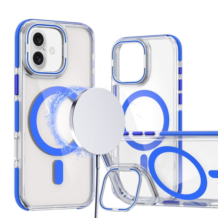 Dual-Color Clear Acrylic Hybrid TPU Lens Flip Holder MagSafe Phone Case, Series 2