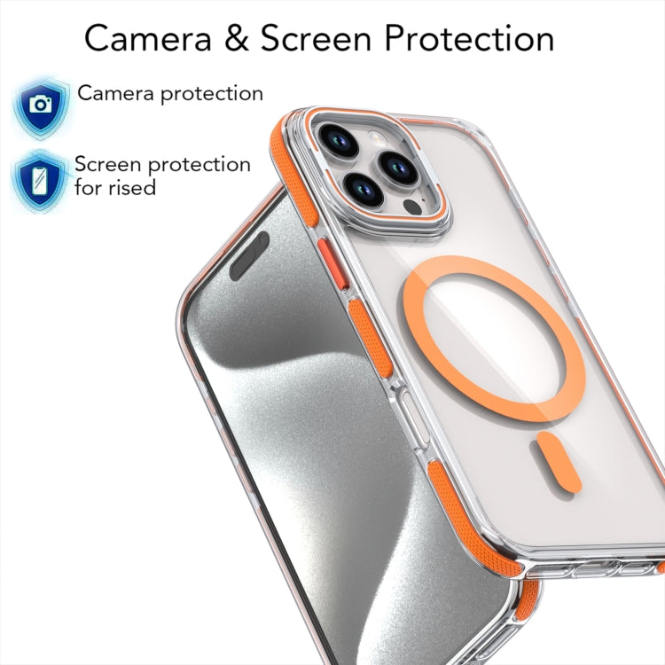 Dual-Color Clear Acrylic Hybrid TPU Lens Flip Holder MagSafe Phone Case, Series 1