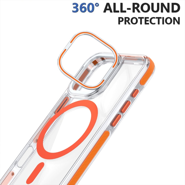 Dual-Color Clear Acrylic Hybrid TPU Lens Flip Holder MagSafe Phone Case, Series 5