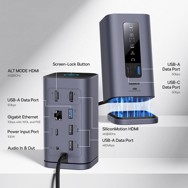 Baseus Spacemate Series 10 in 1 Working Station Multifunctional USB-C / Type-C HUB Adapter