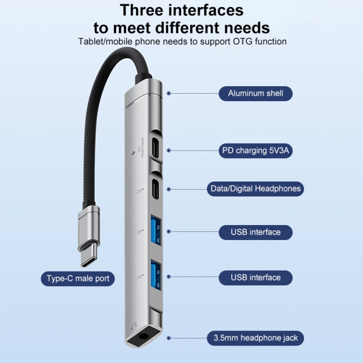 5 in 1 USB-C / Type-C Interface Multi-function HUB Adapter My Store