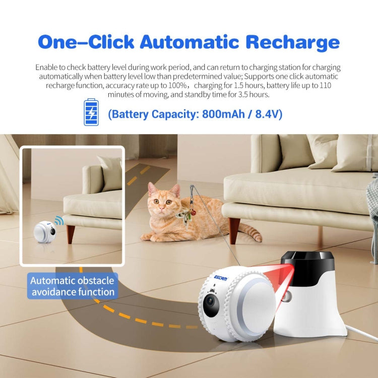 ESCAM QF011 2MP Smart Pet Robot Camera with Night Vision & APP Remote Control