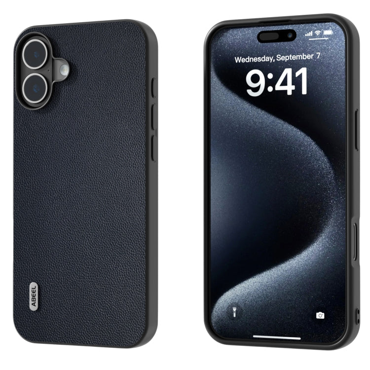 ABEEL Black Frame Genuine Leather Elegant Phone Case-Reluova