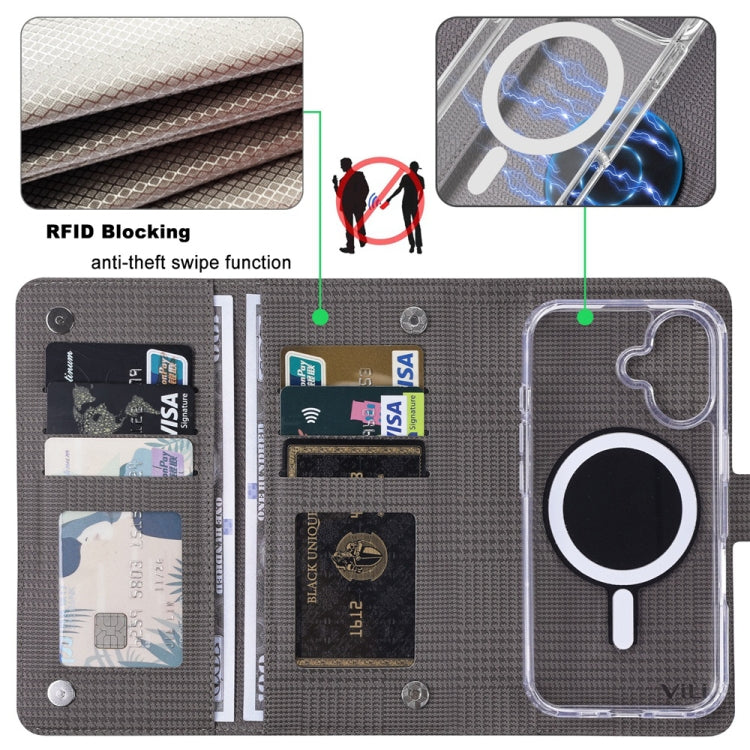 ViLi GHA-C Series RFID MagSafe Magnetic Flip Leather Phone Case, Series 3