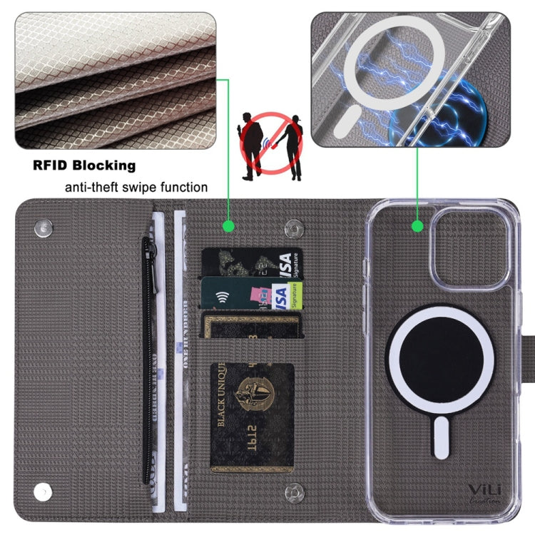 ViLi GHB-C Series RFID MagSafe Magnetic Flip Leather Phone Case, Series 2