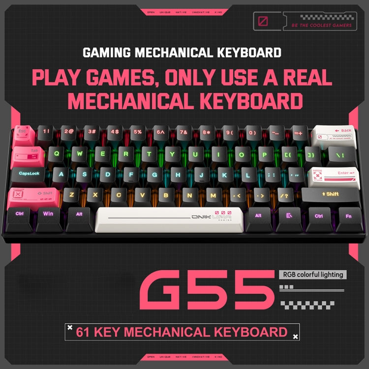 ONIKUMA G55 61 Keys RGB Colorful Lighting Wired Gaming Mechanical Keyboard My Store