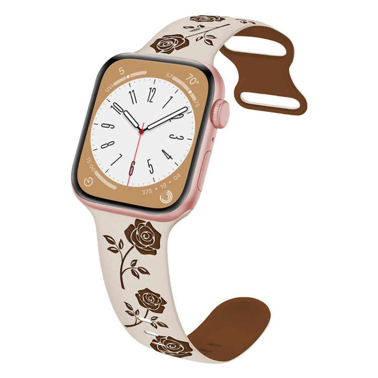 Two-color Rose Engraved Silicone Watch Band, Series 1 My Store