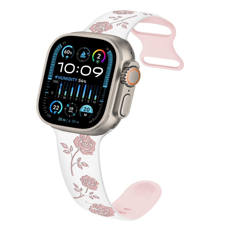 Two-color Rose Engraved Silicone Watch Band, Series 1 My Store