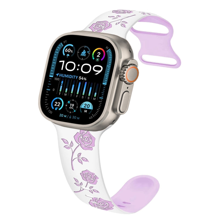 Two-color Rose Engraved Silicone Watch Band, Series 1