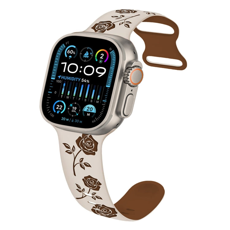 Two-color Rose Engraved Silicone Watch Band, Series 1