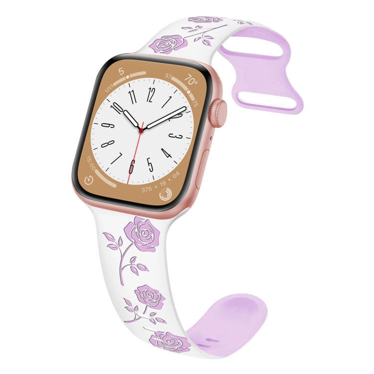 Two-color Rose Engraved Silicone Watch Band, Series 1