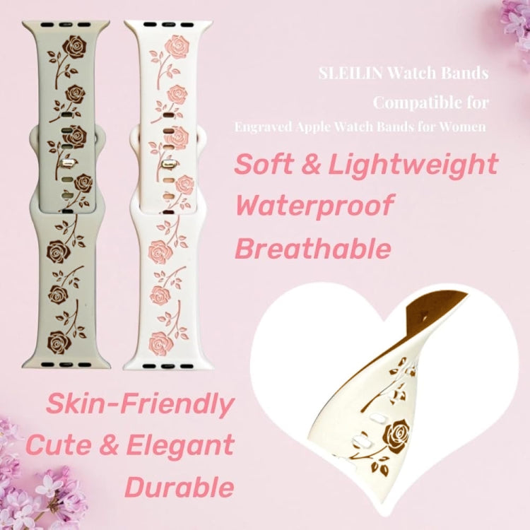 Two-color Rose Engraved Silicone Watch Band, Series 1 My Store