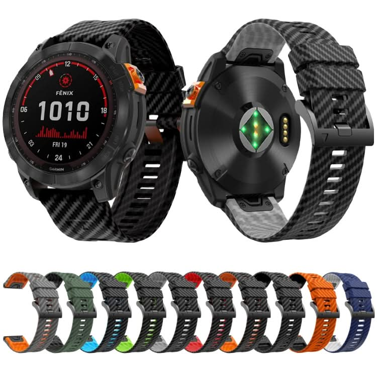 Two Color Carbon Fiber Pattern Silicone Watch Band