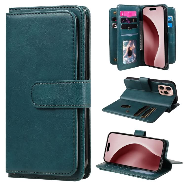 Multi-Function Wallet 10 Card Slots Leather Phone Case