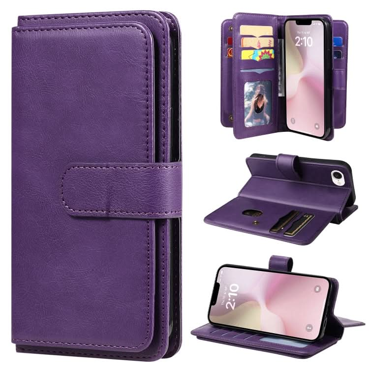 Multi-Function Wallet 10 Card Slots Leather Phone Case