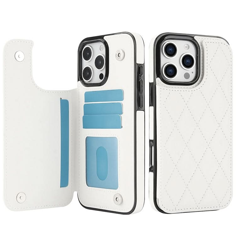 Double Buckle Rhombic PU Leather Phone Case, Series 2