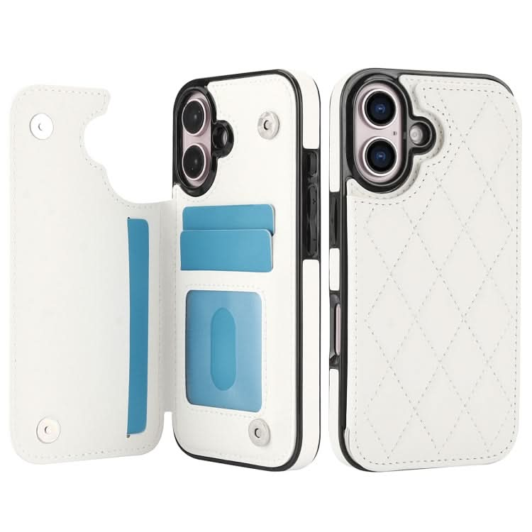 Double Buckle Rhombic PU Leather Phone Case, Series 1