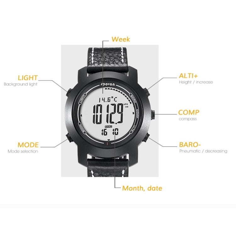 SPOVAN Bravo II Multifunctional Outdoor Sports Compass Watch Reluova