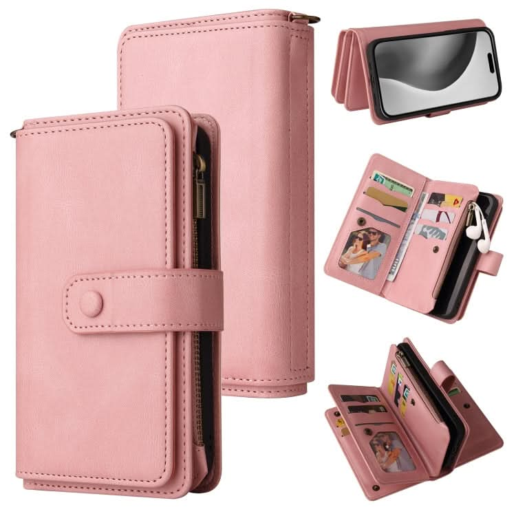 Skin Feel Multi Card Slots Zipper Wallet Leather Phone Case