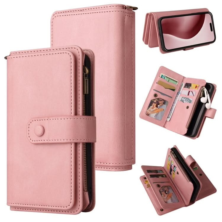 Skin Feel Multi Card Slots Zipper Wallet Leather Phone Case